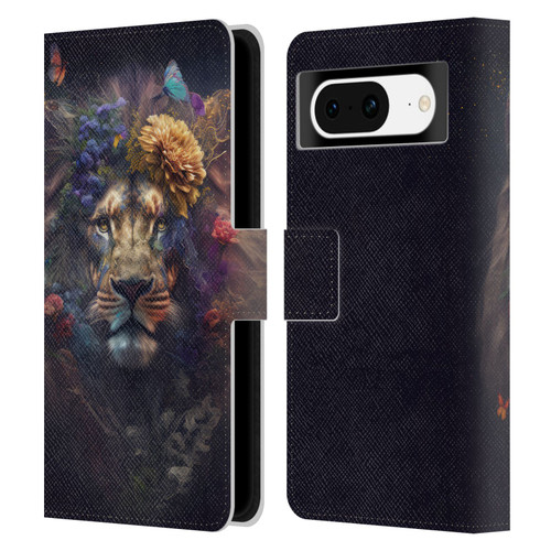 Spacescapes Floral Lions Flowering Pride Leather Book Wallet Case Cover For Google Pixel 8