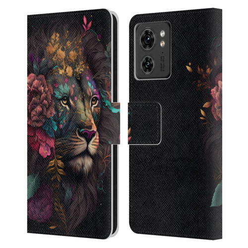 Spacescapes Floral Lions Ethereal Petals Leather Book Wallet Case Cover For Motorola Moto Edge 40