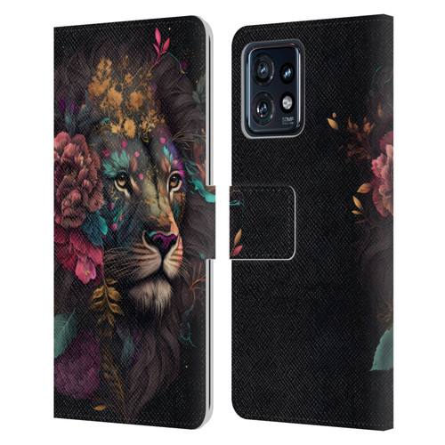 Spacescapes Floral Lions Ethereal Petals Leather Book Wallet Case Cover For Motorola Moto Edge 40 Pro