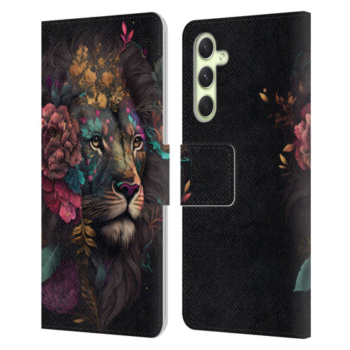 Spacescapes Floral Lions Ethereal Petals Leather Book Wallet Case Cover For Samsung Galaxy A54 5G