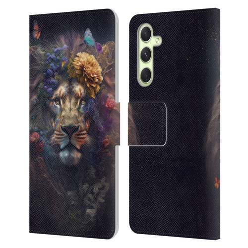 Spacescapes Floral Lions Flowering Pride Leather Book Wallet Case Cover For Samsung Galaxy A54 5G