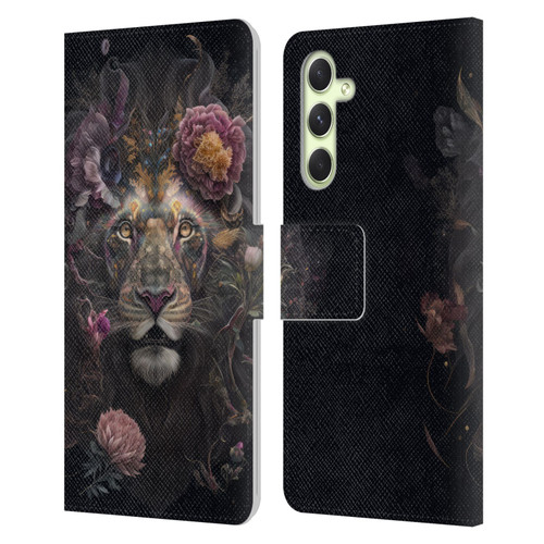 Spacescapes Floral Lions Pride Leather Book Wallet Case Cover For Samsung Galaxy A54 5G