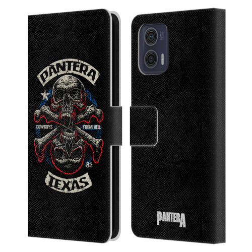 Pantera Art Double Cross Leather Book Wallet Case Cover For Motorola Moto G73 5G