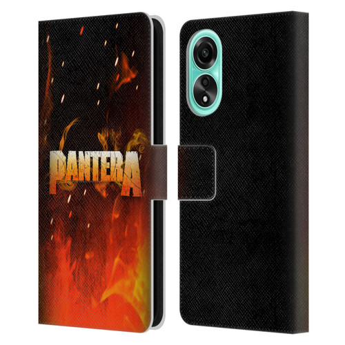 Pantera Art Fire Leather Book Wallet Case Cover For OPPO A78 4G