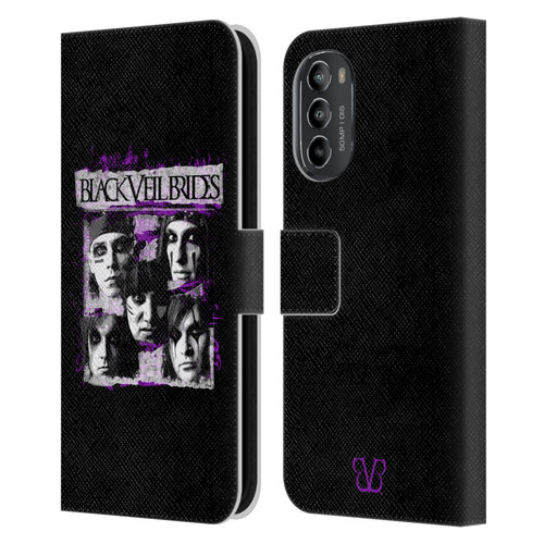 Black Veil Brides Band Art Grunge Faces Leather Book Wallet Case Cover For Motorola Moto G82 5G