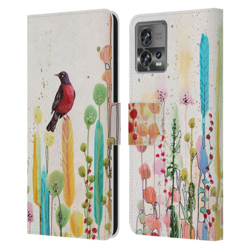 Sylvie Demers Birds 3 Scarlet Leather Book Wallet Case Cover For Motorola Moto Edge 30 Fusion
