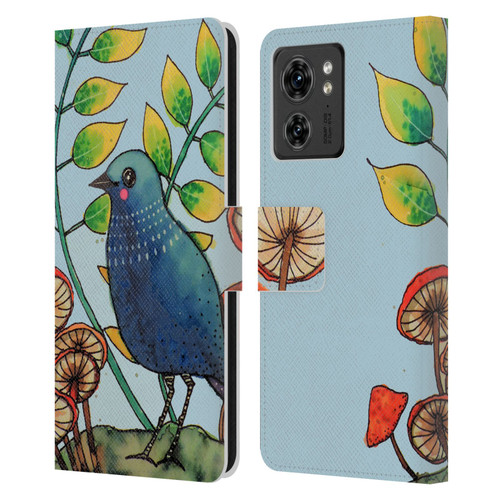 Sylvie Demers Birds 3 Teary Blue Leather Book Wallet Case Cover For Motorola Moto Edge 40