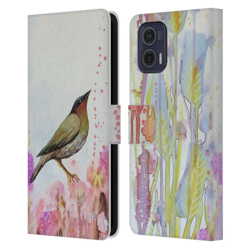 Sylvie Demers Birds 3 Dreamy Leather Book Wallet Case Cover For Motorola Moto G73 5G