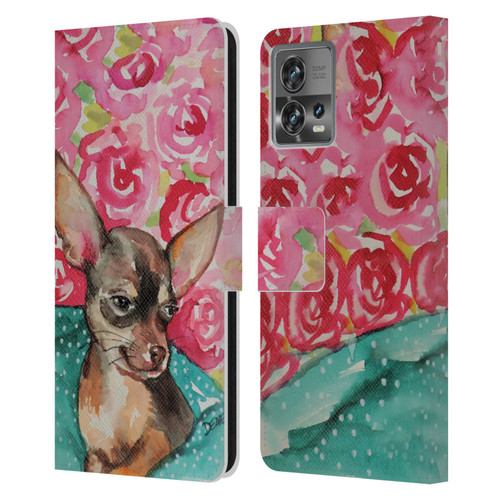 Sylvie Demers Nature Chihuahua Leather Book Wallet Case Cover For Motorola Moto Edge 30 Fusion