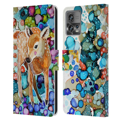 Sylvie Demers Nature Deer Leather Book Wallet Case Cover For Motorola Moto Edge 30 Fusion