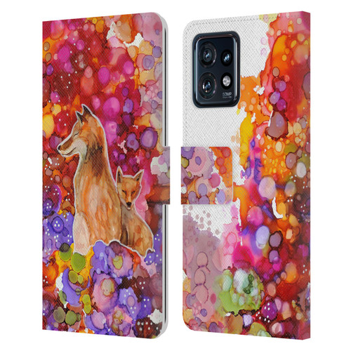 Sylvie Demers Nature Mother Fox Leather Book Wallet Case Cover For Motorola Moto Edge 40 Pro
