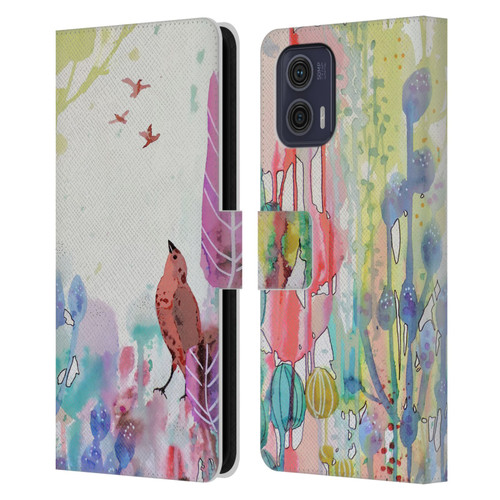Sylvie Demers Nature Wings Leather Book Wallet Case Cover For Motorola Moto G73 5G