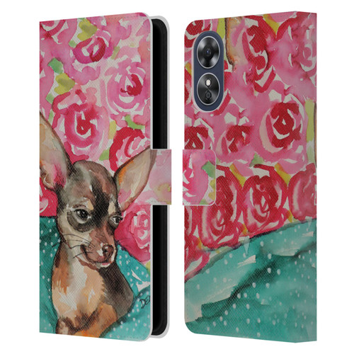 Sylvie Demers Nature Chihuahua Leather Book Wallet Case Cover For OPPO A17