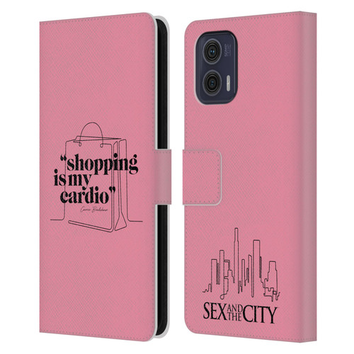 Sex and The City: Television Series Characters Shopping Cardio Carrie Leather Book Wallet Case Cover For Motorola Moto G73 5G