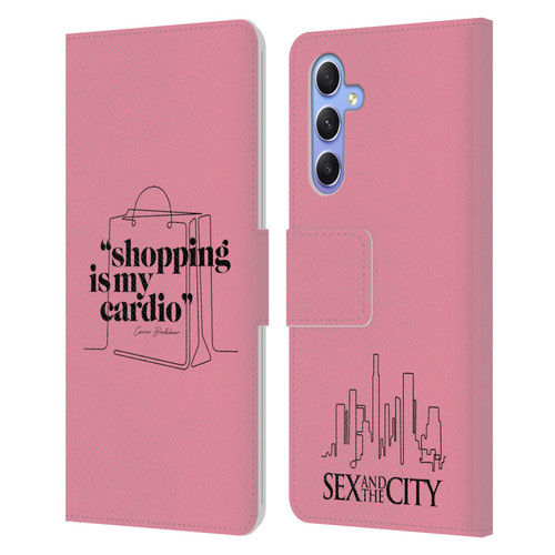 Sex and The City: Television Series Characters Shopping Cardio Carrie Leather Book Wallet Case Cover For Samsung Galaxy A34 5G
