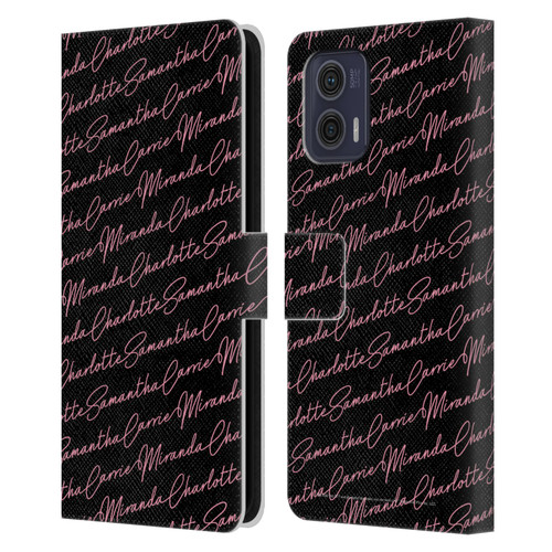 Sex and The City: Television Series Graphics Name Pattern Leather Book Wallet Case Cover For Motorola Moto G73 5G