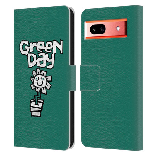 Green Day Graphics Flower Leather Book Wallet Case Cover For Google Pixel 7a