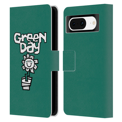 Green Day Graphics Flower Leather Book Wallet Case Cover For Google Pixel 8