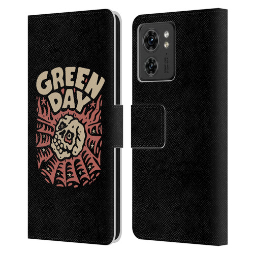 Green Day Graphics Skull Spider Leather Book Wallet Case Cover For Motorola Moto Edge 40