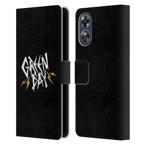 Green Day Graphics Bolts Leather Book Wallet Case Cover For OPPO A17