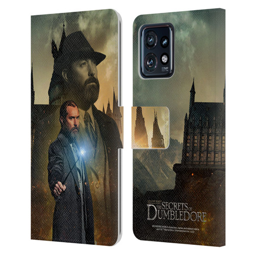 Fantastic Beasts: Secrets of Dumbledore Character Art Albus Dumbledore Leather Book Wallet Case Cover For Motorola Moto Edge 40 Pro