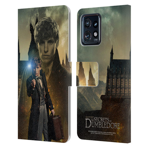 Fantastic Beasts: Secrets of Dumbledore Character Art Newt Scamander Leather Book Wallet Case Cover For Motorola Moto Edge 40 Pro