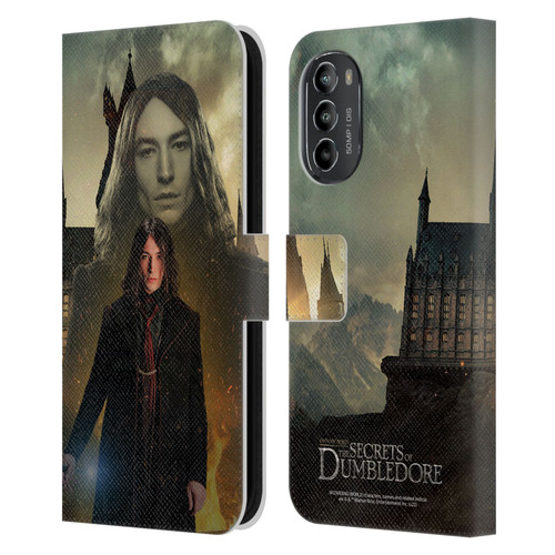 Fantastic Beasts: Secrets of Dumbledore Character Art Credence Barebone Leather Book Wallet Case Cover For Motorola Moto G82 5G