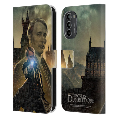 Fantastic Beasts: Secrets of Dumbledore Character Art Gellert Grindelwald Leather Book Wallet Case Cover For Motorola Moto G82 5G