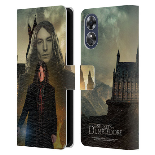 Fantastic Beasts: Secrets of Dumbledore Character Art Credence Barebone Leather Book Wallet Case Cover For OPPO A17
