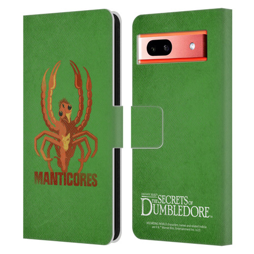 Fantastic Beasts: Secrets of Dumbledore Graphic Badges Manticores Leather Book Wallet Case Cover For Google Pixel 7a