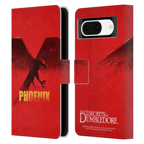 Fantastic Beasts: Secrets of Dumbledore Graphic Badges Phoenix Leather Book Wallet Case Cover For Google Pixel 8