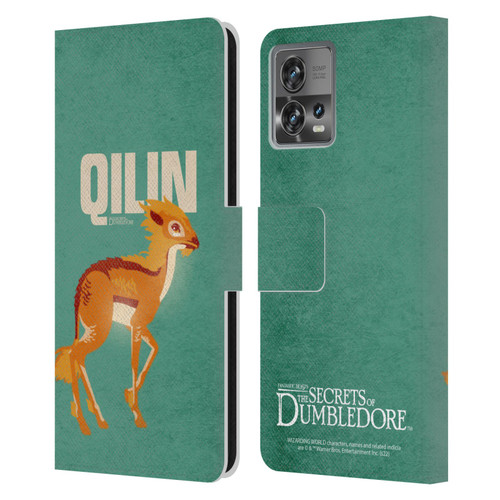 Fantastic Beasts: Secrets of Dumbledore Graphic Badges Qilin Leather Book Wallet Case Cover For Motorola Moto Edge 30 Fusion