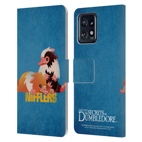 Fantastic Beasts: Secrets of Dumbledore Graphic Badges Nifflers Leather Book Wallet Case Cover For Motorola Moto Edge 40 Pro