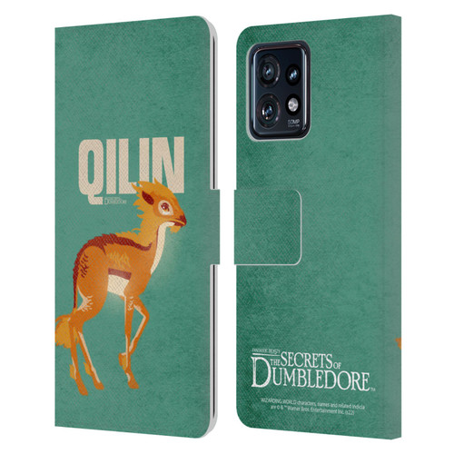 Fantastic Beasts: Secrets of Dumbledore Graphic Badges Qilin Leather Book Wallet Case Cover For Motorola Moto Edge 40 Pro