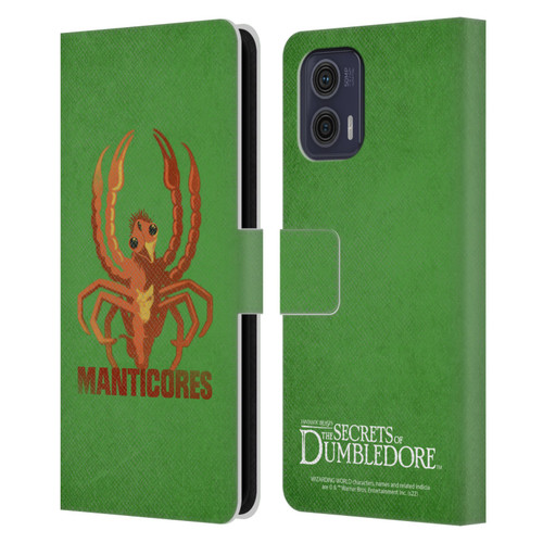 Fantastic Beasts: Secrets of Dumbledore Graphic Badges Manticores Leather Book Wallet Case Cover For Motorola Moto G73 5G