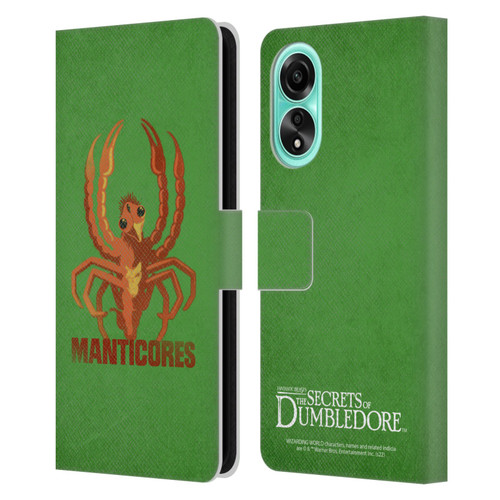 Fantastic Beasts: Secrets of Dumbledore Graphic Badges Manticores Leather Book Wallet Case Cover For OPPO A78 4G