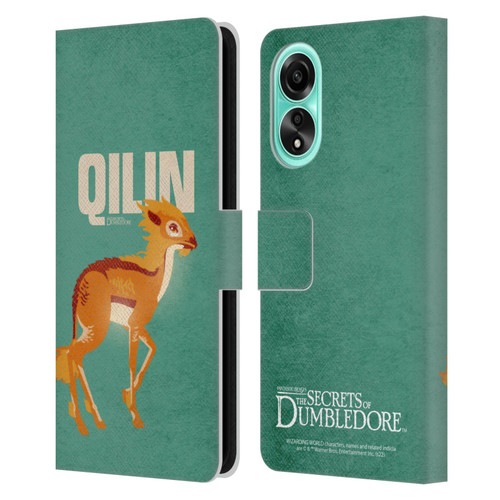 Fantastic Beasts: Secrets of Dumbledore Graphic Badges Qilin Leather Book Wallet Case Cover For OPPO A78 5G