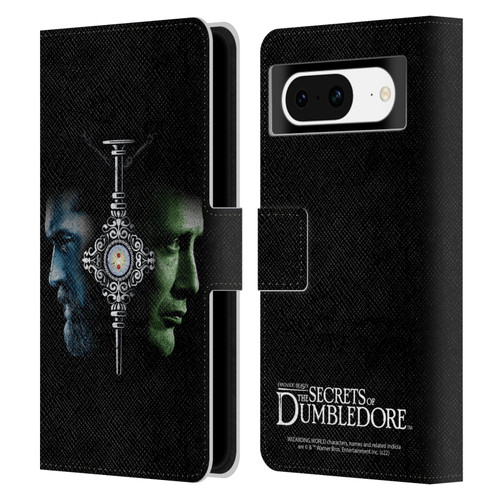 Fantastic Beasts: Secrets of Dumbledore Graphic Core Dumbledore And Grindelwald Leather Book Wallet Case Cover For Google Pixel 8