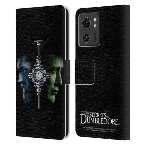 Fantastic Beasts: Secrets of Dumbledore Graphic Core Dumbledore And Grindelwald Leather Book Wallet Case Cover For Motorola Moto Edge 40