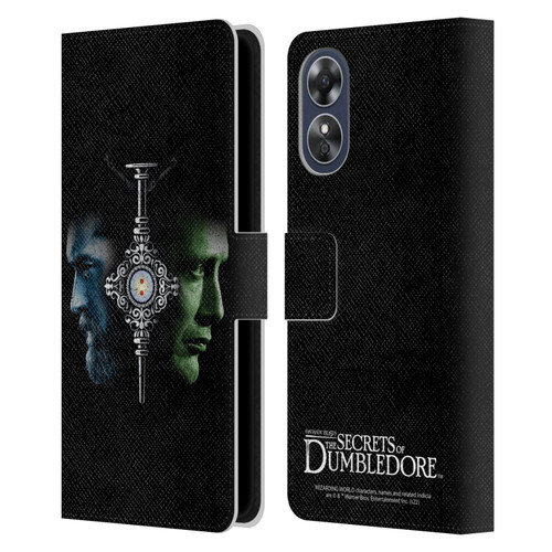 Fantastic Beasts: Secrets of Dumbledore Graphic Core Dumbledore And Grindelwald Leather Book Wallet Case Cover For OPPO A17