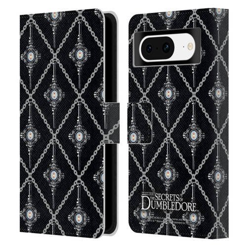Fantastic Beasts: Secrets of Dumbledore Graphics Blood Troth Pattern Leather Book Wallet Case Cover For Google Pixel 8