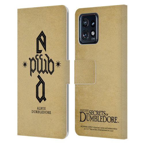 Fantastic Beasts: Secrets of Dumbledore Graphics Dumbledore's Monogram Leather Book Wallet Case Cover For Motorola Moto Edge 40 Pro