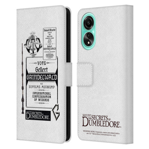 Fantastic Beasts: Secrets of Dumbledore Graphics Gellert Grindelwald Leather Book Wallet Case Cover For OPPO A78 4G