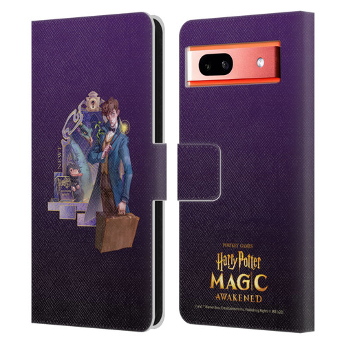 Harry Potter: Magic Awakened Characters Newt Leather Book Wallet Case Cover For Google Pixel 7a