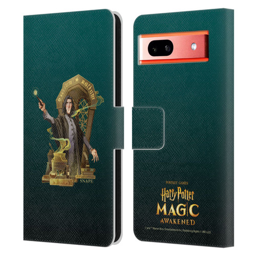 Harry Potter: Magic Awakened Characters Snape Leather Book Wallet Case Cover For Google Pixel 7a
