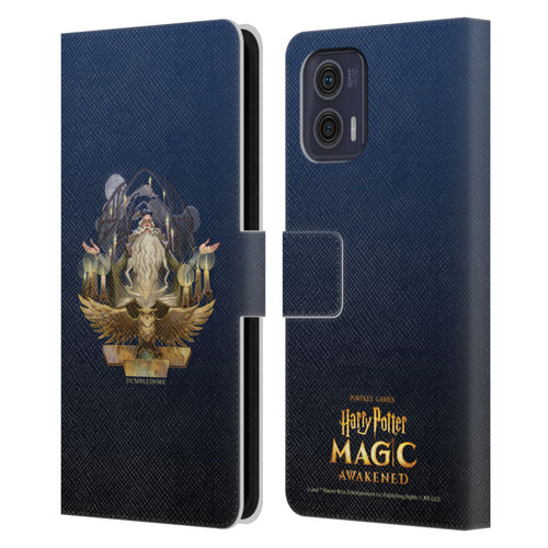 Harry Potter: Magic Awakened Characters Dumbledore Leather Book Wallet Case Cover For Motorola Moto G73 5G