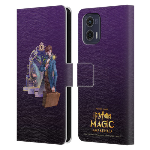 Harry Potter: Magic Awakened Characters Newt Leather Book Wallet Case Cover For Motorola Moto G73 5G
