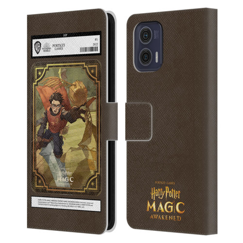 Harry Potter: Magic Awakened Characters Harry Potter Card Leather Book Wallet Case Cover For Motorola Moto G73 5G