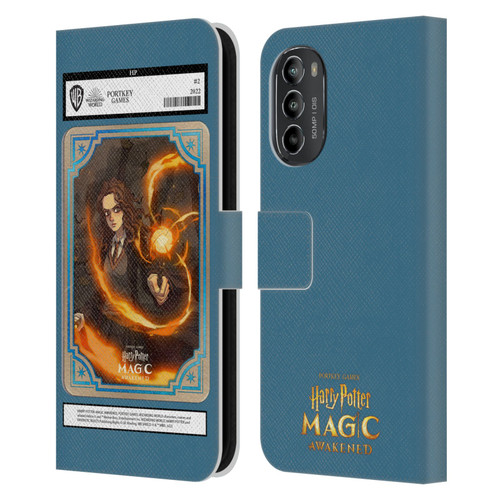 Harry Potter: Magic Awakened Characters Hermione Card Leather Book Wallet Case Cover For Motorola Moto G82 5G