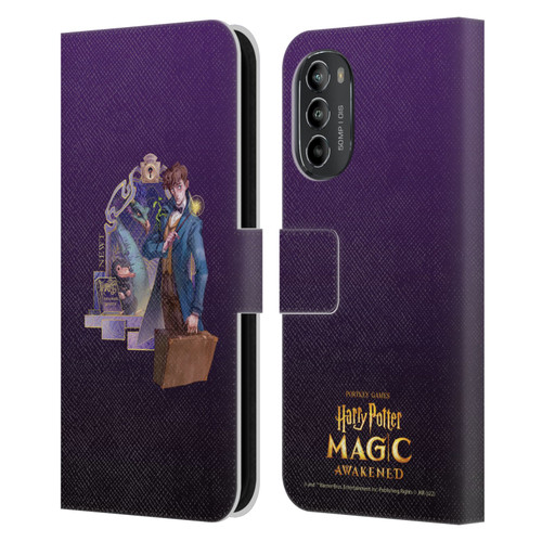 Harry Potter: Magic Awakened Characters Newt Leather Book Wallet Case Cover For Motorola Moto G82 5G